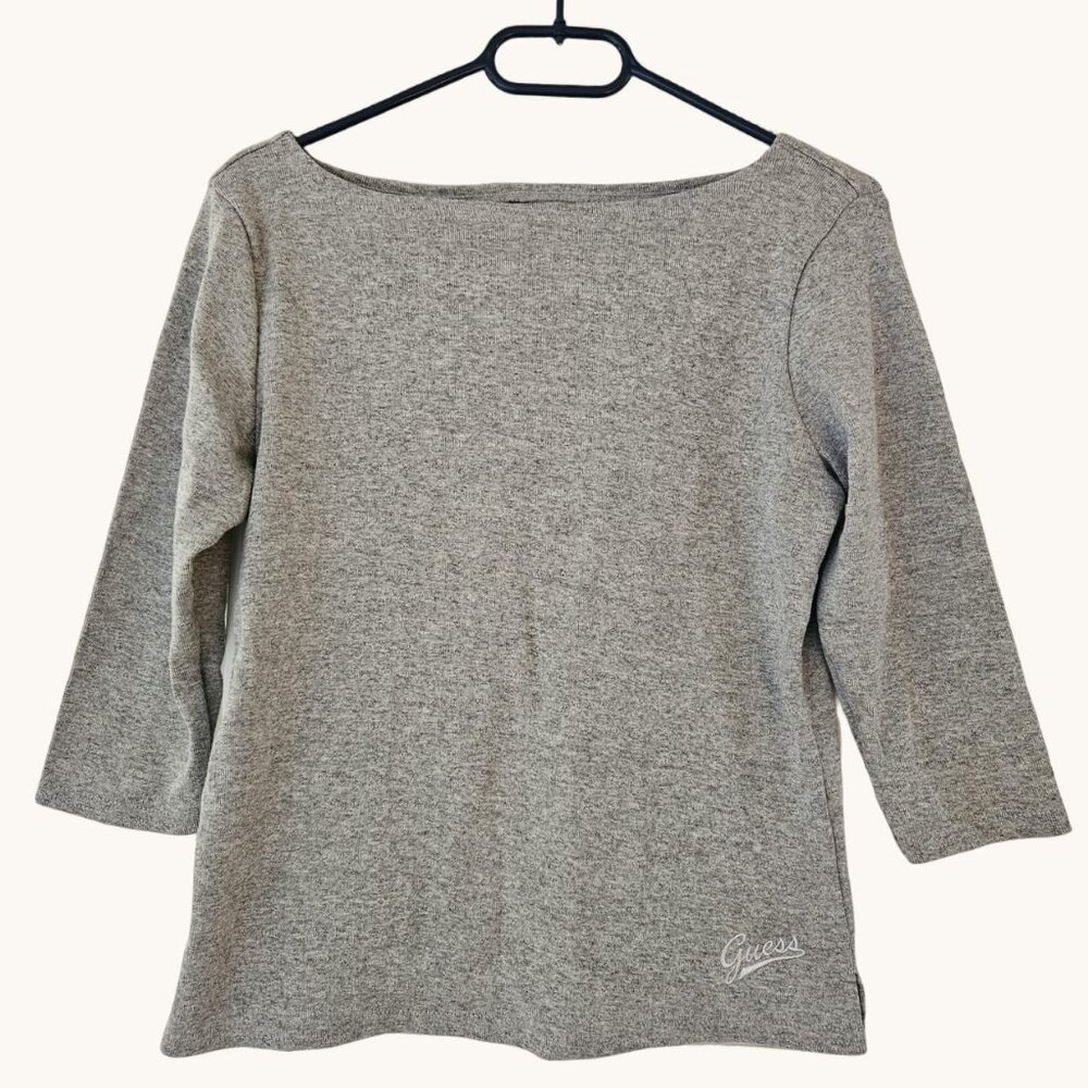 💛2/$22💛 GUESS Ladies ¾ Sleeve, Fitted, Casual, (Grey)- NWOT